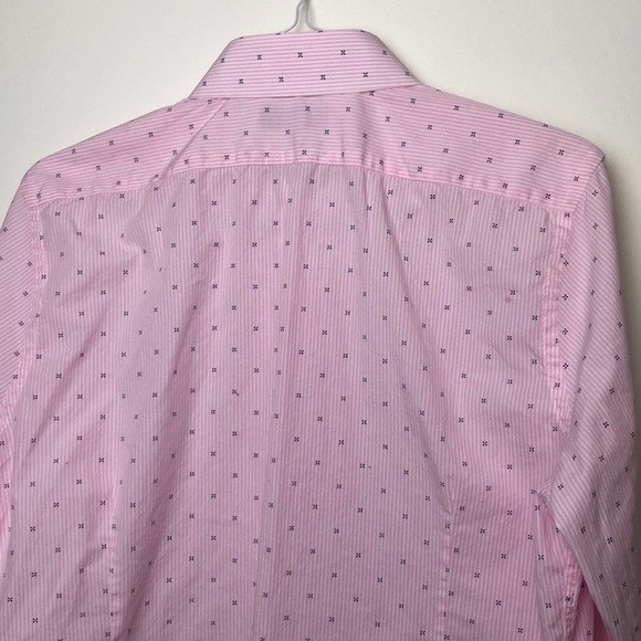 Express Fitted Pink Button Collared Dress Shirt - Picture 5 of 6